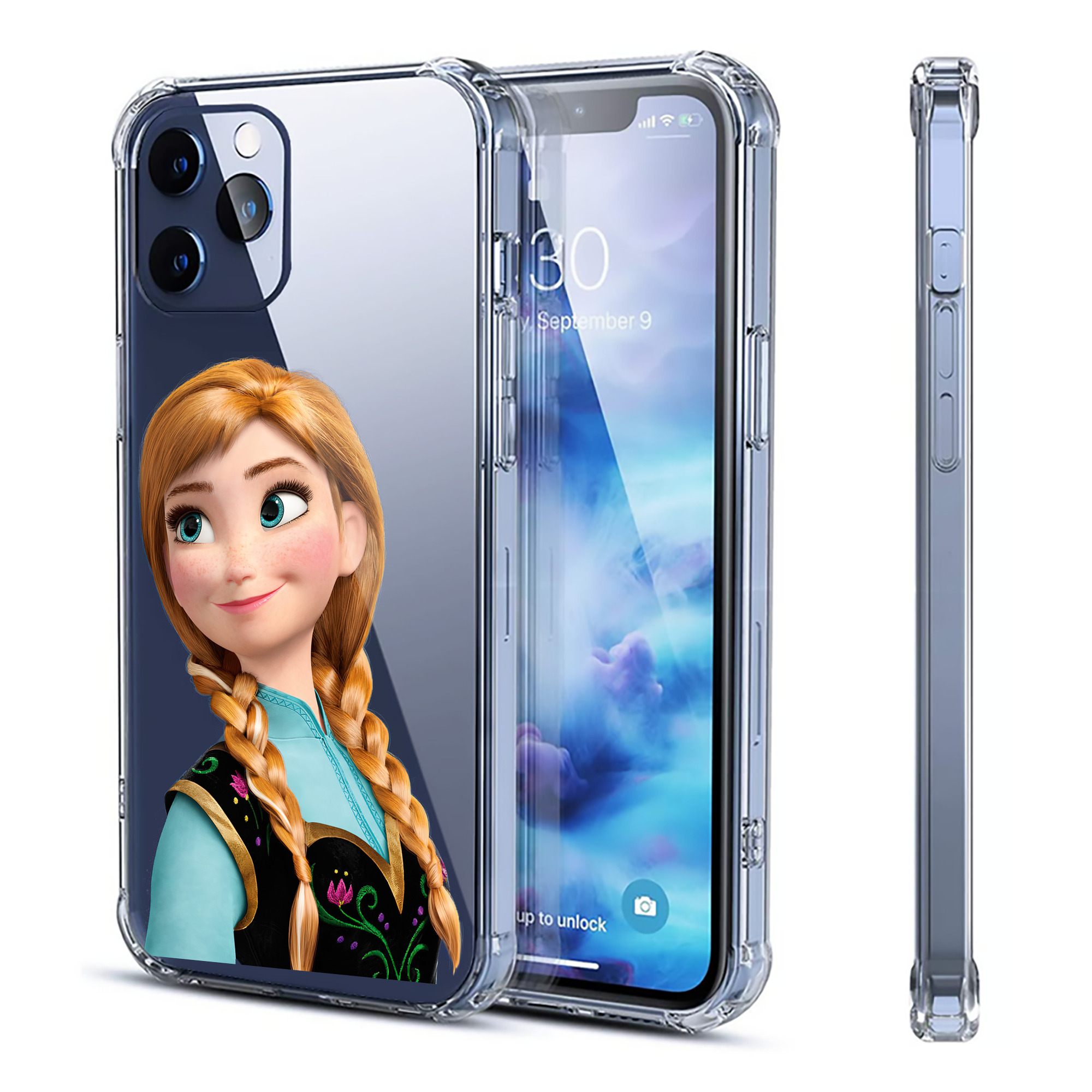 （画像用） アナと雪の女王 アンナ エルサ Frozen Anna Elsa 【iPhone 12シリーズ対応】透明スマホケース（クリアソフトケース）
